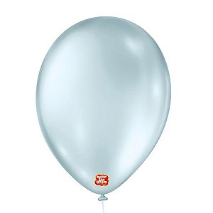 Balão de Festa Látex Perolado - Azul - 50 Unidades - São Roque - Rizzo Embalagens