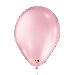 Balão de Festa Látex Perolado - Rosa - 50 Unidades - São Roque - Rizzo Embalagens