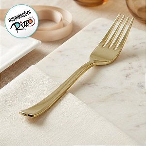 Garfo Refeição Premium Dourada - 8 unidades - Rizzo