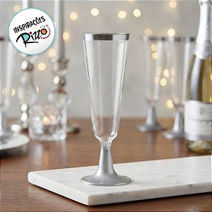 Taça para Champagne Borda Prata - 12 unidades - 150 ml - Rizzo
