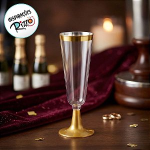 Taça para Champagne Dourada - 4 unidades - 210 ml - Rizzo