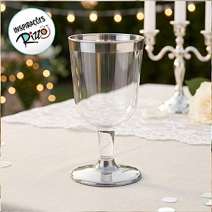 Taça para Vinho Borda Prata - 12 unidades - 210 ml - Rizzo