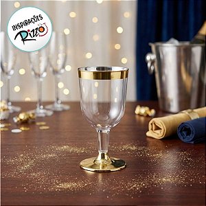 Taça para Vinho Dourada - 4 unidades - 210 ml - Rizzo