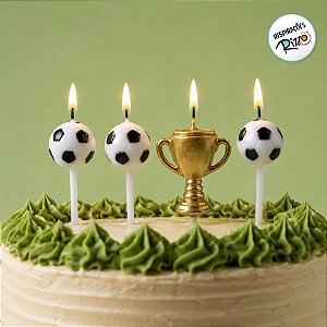 Vela Taça de Futebol Dourada - 4 unidades - Rizzo