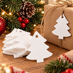Tag Árvore de Natal Branca com 10 un - Rizzo