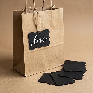 Tag Decorativa - Moldura Preta - 6,5x4,5cm - 10 Unidades - Rizzo