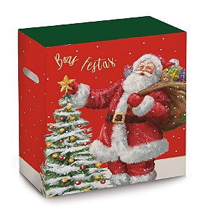 Caixa para Cesta de Natal - Noite Mágica - 30x19x38cm - 01 unidade - Cromus Natal - Rizzo Embalagens