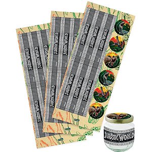 Adesivo para Lembrancinhas Festa Jurassic World- 36 unidades - Festcolor - Rizzo Festas