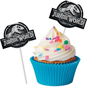 Topper Para Docinhos Festa Jurassic World - 8 unidades - Festcolor - Rizzo Festas
