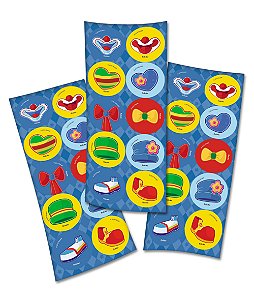 Adesivo Redondo para Lembrancinha Festa Parque Patati Patatá - 30 unidades - Festcolor - Rizzo Embalagens e Festas