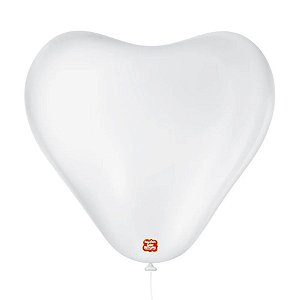 Balão de Festa Látex Coração - Branco - São Roque - Rizzo Embalagens