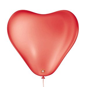 Balão de Festa Látex Coração - Vermelho - São Roque - Rizzo Embalagens