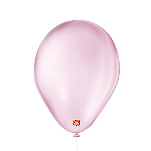 Balão de Festa Látex Cristal Baby - Rosa - 25 Unidades - São Roque - Rizzo Balões