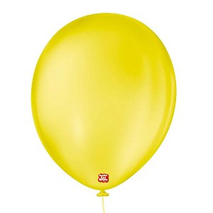 Balão de Festa Látex Liso - Amarelo Citrino - 50 Unidades - São Roque - Rizzo Balões