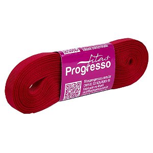 Fita Gorgurão Progresso 7mm nº1 - 10m Cor 209 Vermelho - 01 unidade - Rizzo Embalagens