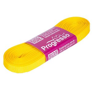 Fita Gorgurão Progresso 7mm nº1 - 10m Cor 763 Amarelo Gema - 01 unidade - Rizzo Embalagens