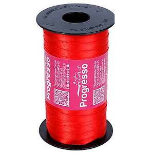 Fita de Cetim Progresso 7mm nº1 - 100m Cor 1354 Vermelho Tomate - 01 unidade