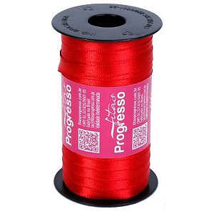 Fita de Cetim Progresso 7mm nº1 - 100m Cor 209 Vermelho - 01 unidade