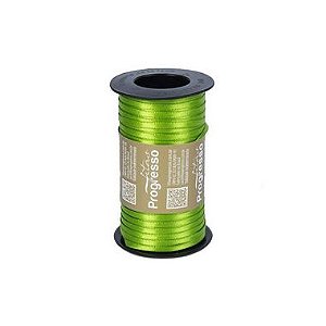 Fita de Cetim Progresso 7mm nº1 - 100m Cor 677 Verde Folha 01 unidade