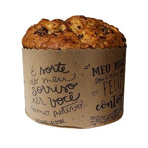 Forma Panetone 500g Frases Lettering - 10 unidades - Rizzo Embalagens