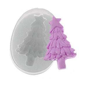 Molde de Silicone Árvore de Natal c/ Estrela Ref. 139 Flexarte Rizzo Confeitaria