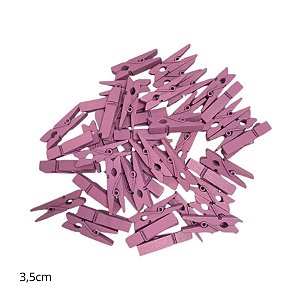 Mini Prendedor de Madeira Lilas 3,5cm - 50 Unidades - Rizzo