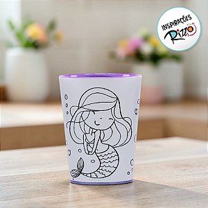 Copo para Colorir Color Cup Sereia - Lilás - 10cm - 1 unidade - Rizzo