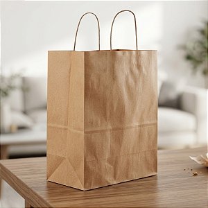 Sacola de Papel M 28,5x24x12cm - Kraft Delivery - 50 unidades - Cromus - Rizzo