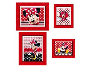 Quadro Decorativo Festa Minnie - 4 Unidades - Regina - Rizzo Festas