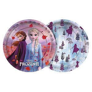 Prato 18cm Festa Frozen 2 - 12 unidades - Regina - Rizzo Festas