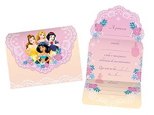 Convite Festa Disney Princesas - 8 Unidades - Regina - Rizzo Festas