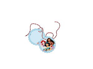 Tag com Cordão Festa Disney Princesas - 8 Unidades - Regina - Rizzo Festas