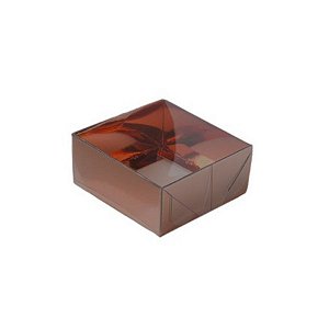 Caixa com Tampa Transparente PVC Nº 3 Marrom - 12cm x 4,5cm x 3,5cm - 10 unidades Assk Rizzo