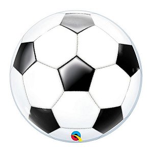 Balão de Festa Bubble 22" 56cm - Bola de Futebol - 01 Unidade - Qualatex - Rizzo Balões