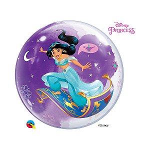 Balão de Festa Bubble 22" 56cm - Princesa Jasmine - 01 Unidade - Qualatex Disney - Rizzo Balões