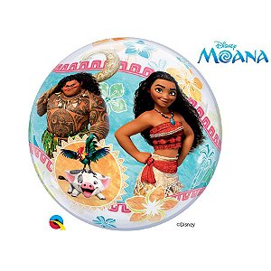 Balão de Festa Bubble 22" 56cm - Moana - 01 Unidade - Qualatex Disney - Rizzo Balões