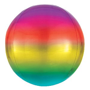 Balão de Festa Bubble - Metal Degradê Colorido - 01 Unidade - Cromus - Rizzo Embalagens