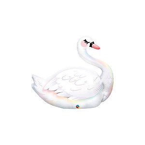 Balão de Festa Microfoil 36" 90cm - Cisne Gracioso - 01 Unidade - Qualatex - Rizzo Balões