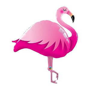 Balão de Festa Microfoil 46" 117cm - Flamingo Rosa - 01 Unidade - Qualatex