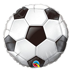 Balão de Festa Microfoil 18" 45cm - Redondo Bola de Futebol - 01 Unidade - Qualatex - Rizzo Embalagens