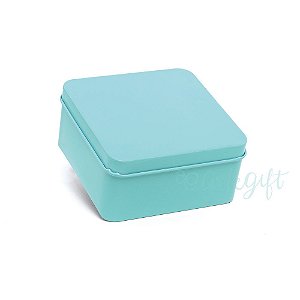 Lata Quadrada para Lembrancinha Tiffany M - 9,5x4,5cm - 06 unidades - Artegift - Rizzo Embalagens