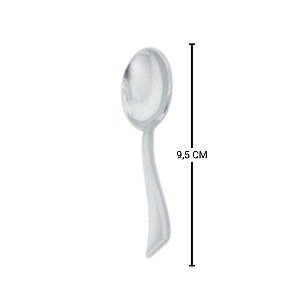 Mini Colher Premium Prata 9,5 cm - 24 un - Rizzo