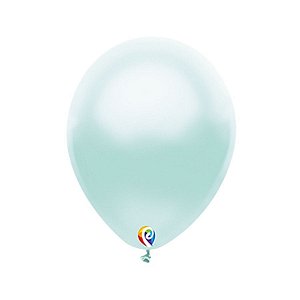 Balão de Festa Látex - Verde Menta Cintilante - Sensacional - Rizzo Embalagens