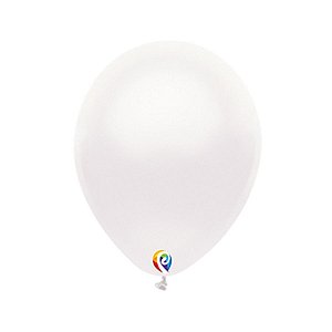 Balão de Festa Látex - Branco Cintilante - Sensacional - Rizzo Embalagens