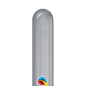 Balão de Festa Canudo - Prata Chrome 260" - Qualatex - Rizzo Embalagens