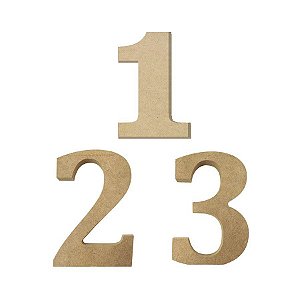 Numero MDF Cru com 12cm de Altura - Rizzo Embalagens