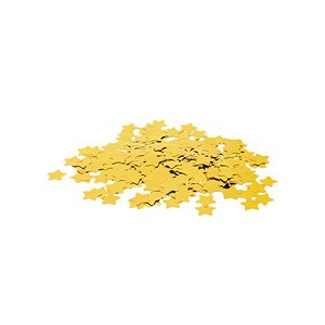 Confete Metálico Estrela para Balão Pacote com 100g 2cm - Ouro - 01 Unidade - Cromus Balloons - Rizzo Embalagens