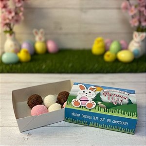 Caixa Divertida Páscoa Coelho Ovo Ref. 868 - 6 doces com 10 un. Erika Melkot Rizzo Confeitaria