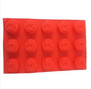 Forma de Silicone Média Rosa Pequena ArtLille Rizzo Embalagens