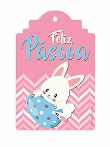 Tag Decorativa Feliz Páscoa com 12 un. Duster Festas Rizzo Confeitaria
